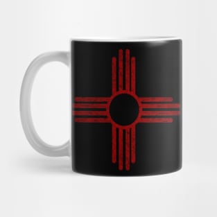 New Mexico Flag Distressed Red Mug